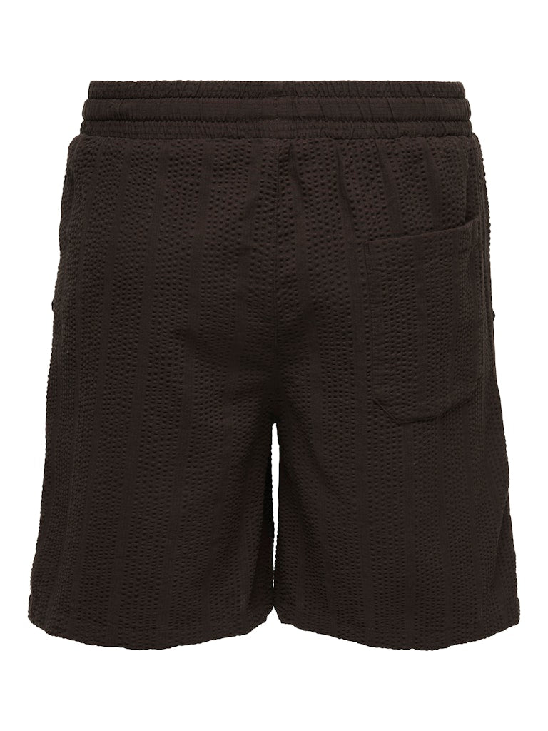 ONSCRUZ SEERSUCKER JOGGER SHORTS - Black Coffee