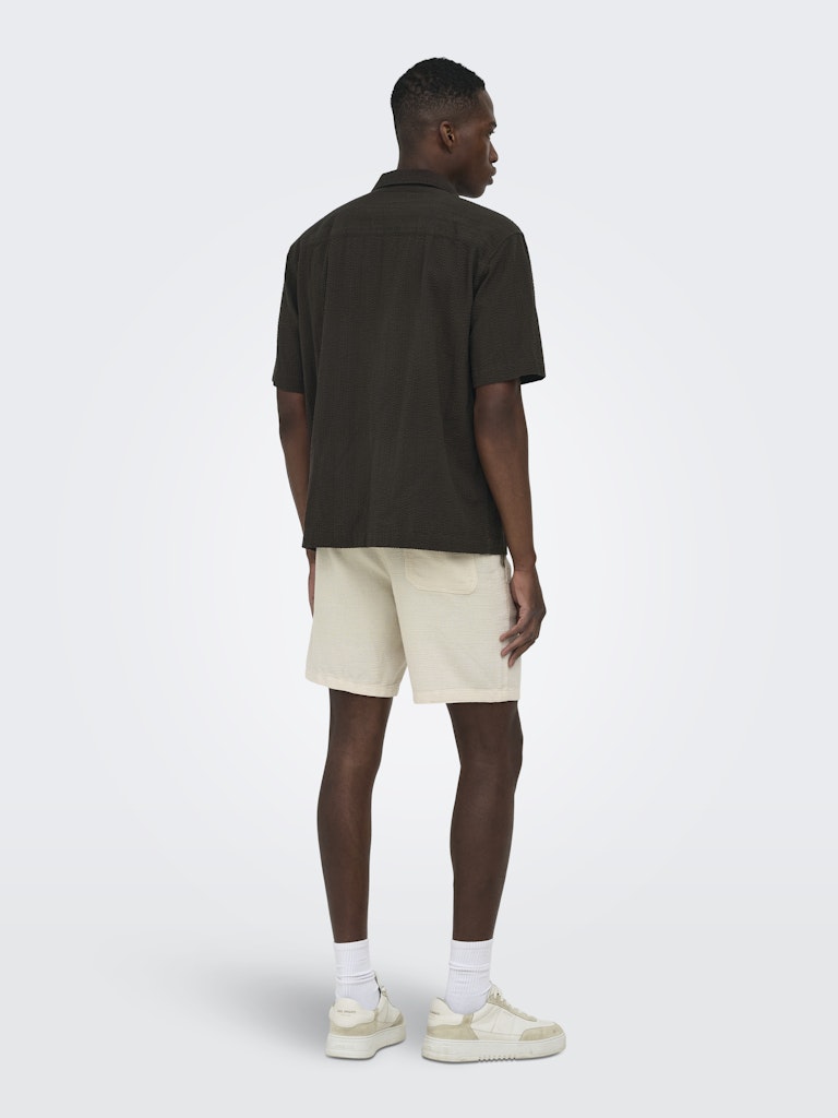 ONSCRUZ RLX SEERSUCKER RESORT SS SHIRT - Black Coffee