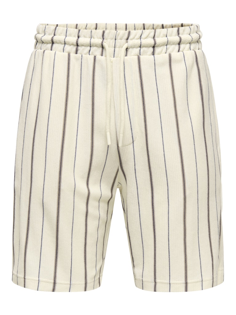 ONSNICO REG S STRIPE SHORTS - Egret/Stripes:Naval Academy Desert Taupe