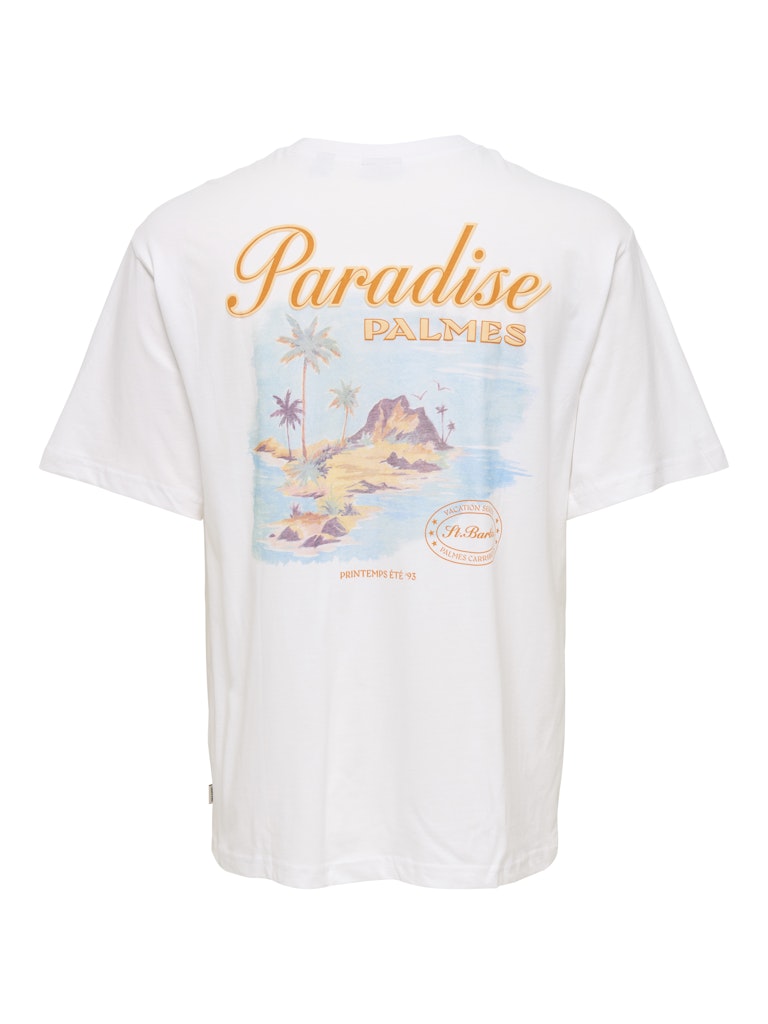 ONSMALIK VACA LIFE RLX SS TEE - Bright White/Paradise