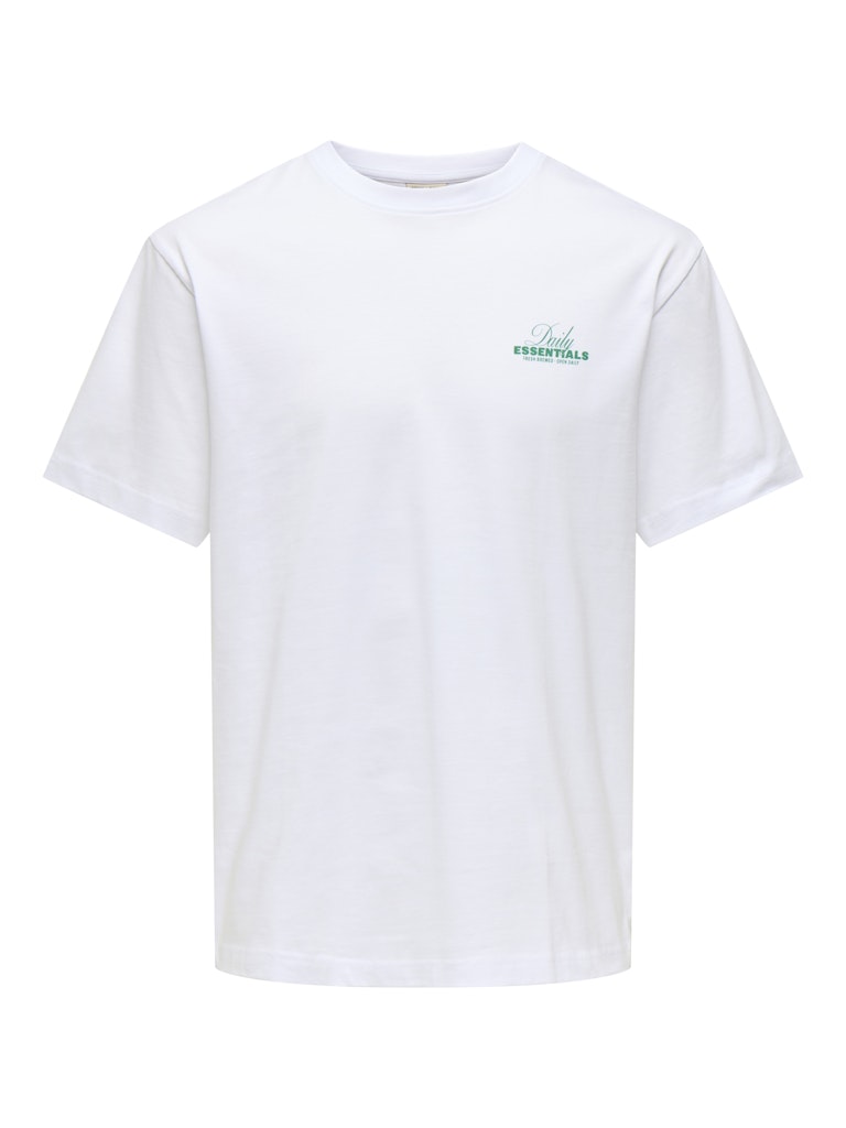 ONSFRED LIFE RLX SS PRINT TEE - Bright White/Daily Essentials