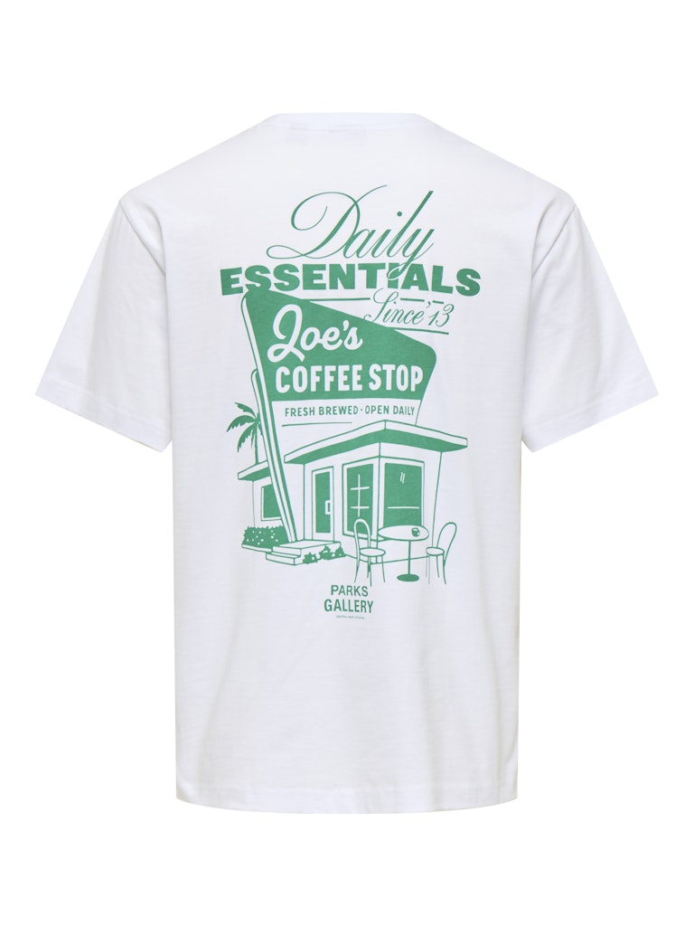 ONSFRED LIFE RLX SS PRINT TEE - Bright White/Daily Essentials