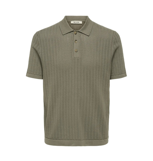 ONSMOON REG 12 SS POLO KNIT - Bungee Cord