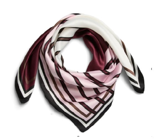 PCAMANDA SQUARE SCARF - Tawny Port/Graphic Print
