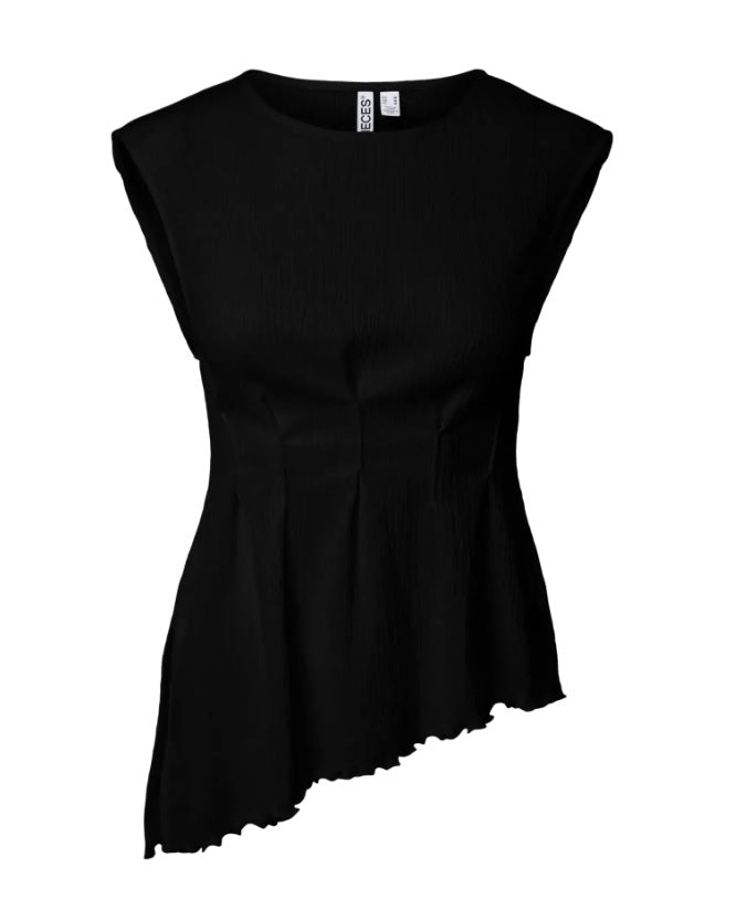 PCMALIE SL ASYMETRIC TOP - Black