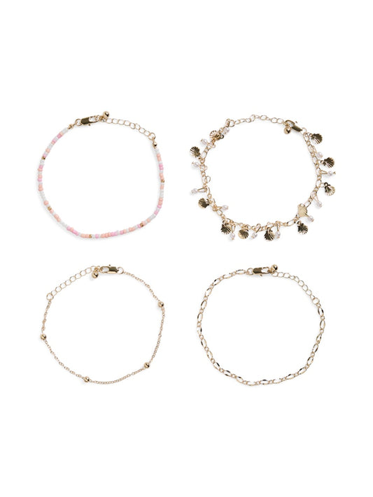 PCEMSA 4-PACK BRACELET - Gold Colour