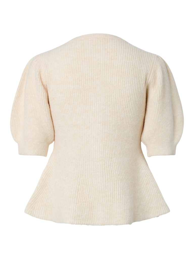 PCSILLY SS PUFF KNIT CARDIGAN - Birch