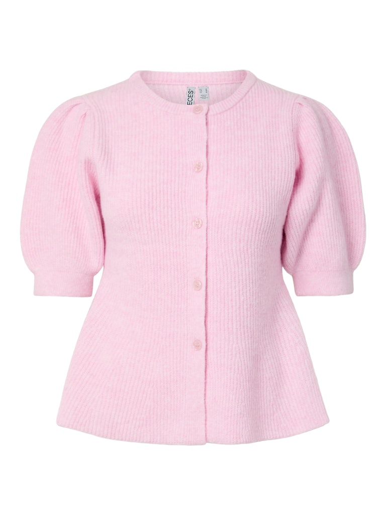 PCSILLY SS PUFF KNIT CARDIGAN - Roseate Spoonbill