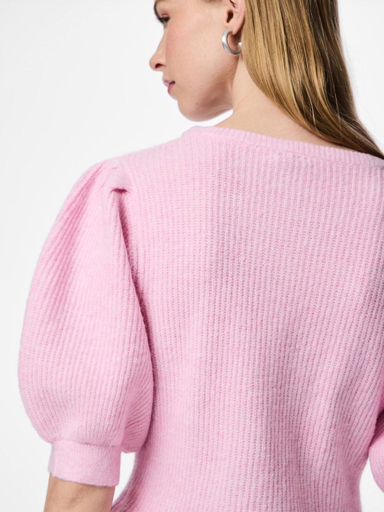 PCSILLY SS PUFF KNIT CARDIGAN - Roseate Spoonbill
