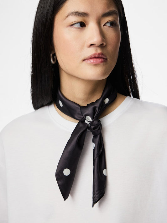 PCDONNIE SQUARE SCARF - Black/White Dots