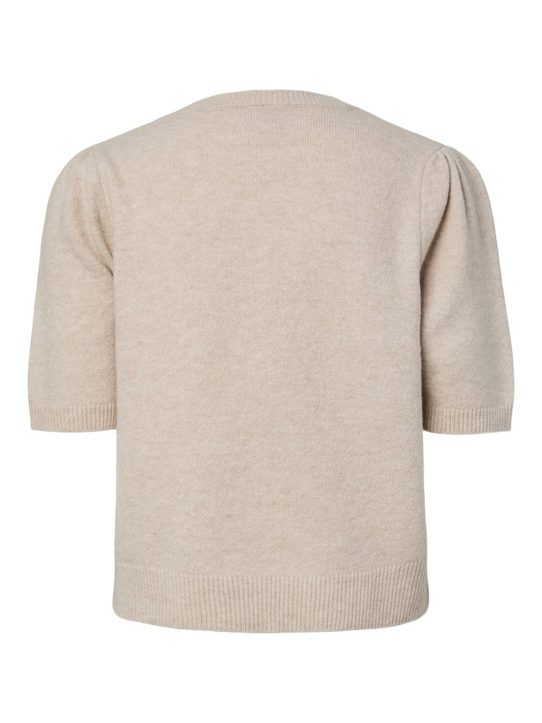PCALYX SS O-NECK KNIT - Silver Lining