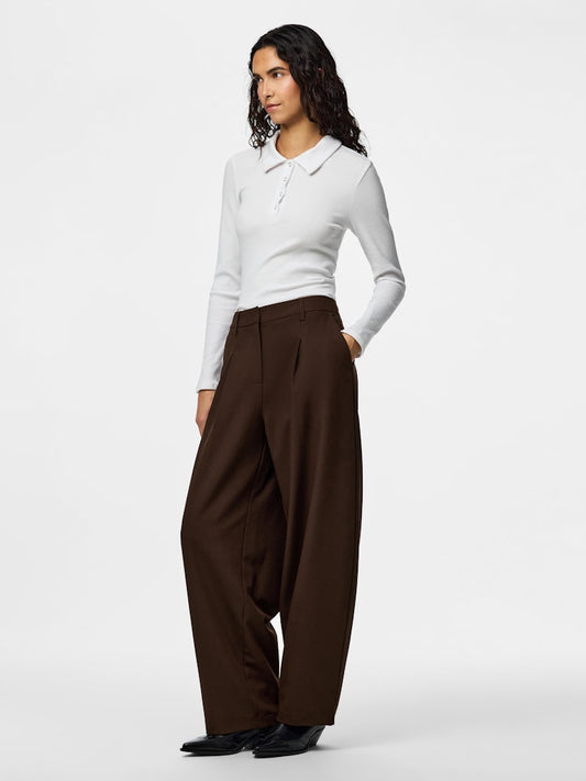 PCBOSELLA MW BARREL PANTS - Hot Fudge