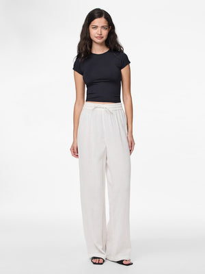 PCSASTINA HW WIDE PANTS - Cloud Dancer
