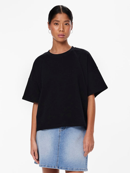 PCCHILLI SUMMER 2/4 LOOSE SWEAT - Black