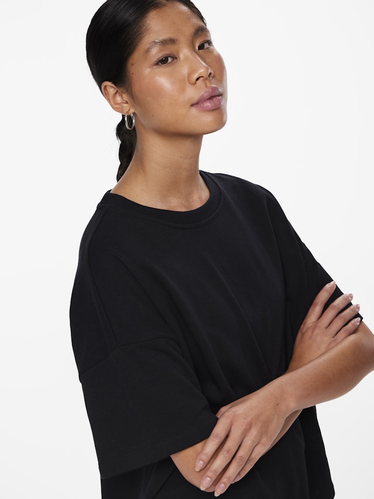 PCCHILLI SUMMER 2/4 LOOSE SWEAT - Black