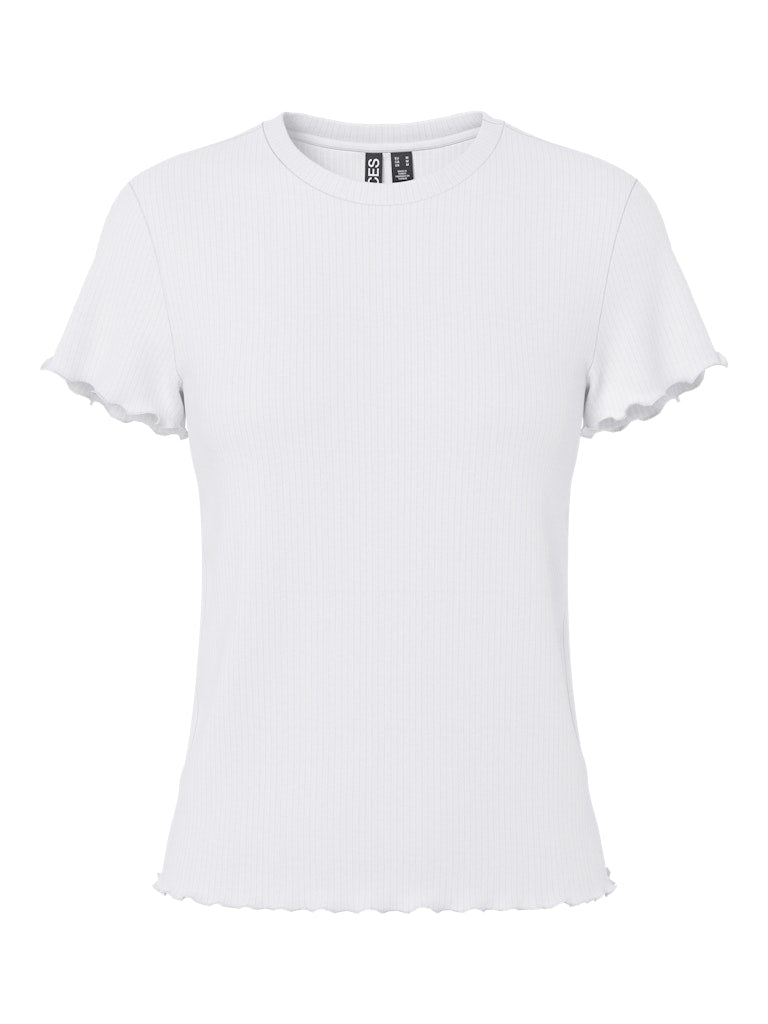 PCNICCA SS O-NECK TOP - Bright White