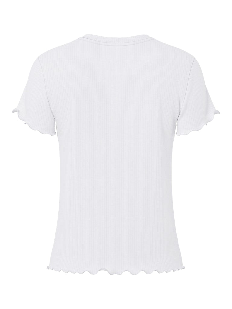 PCNICCA SS O-NECK TOP - Bright White