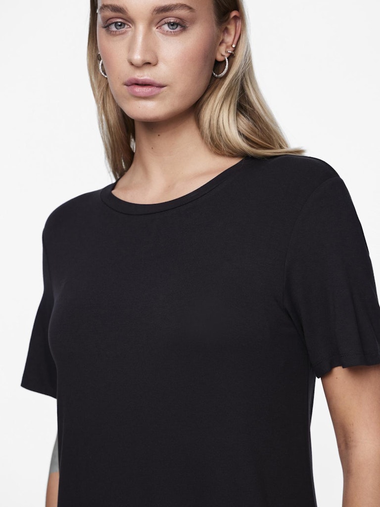 PCSOFIA SS T-SHIRT MAXI DRESS - Black