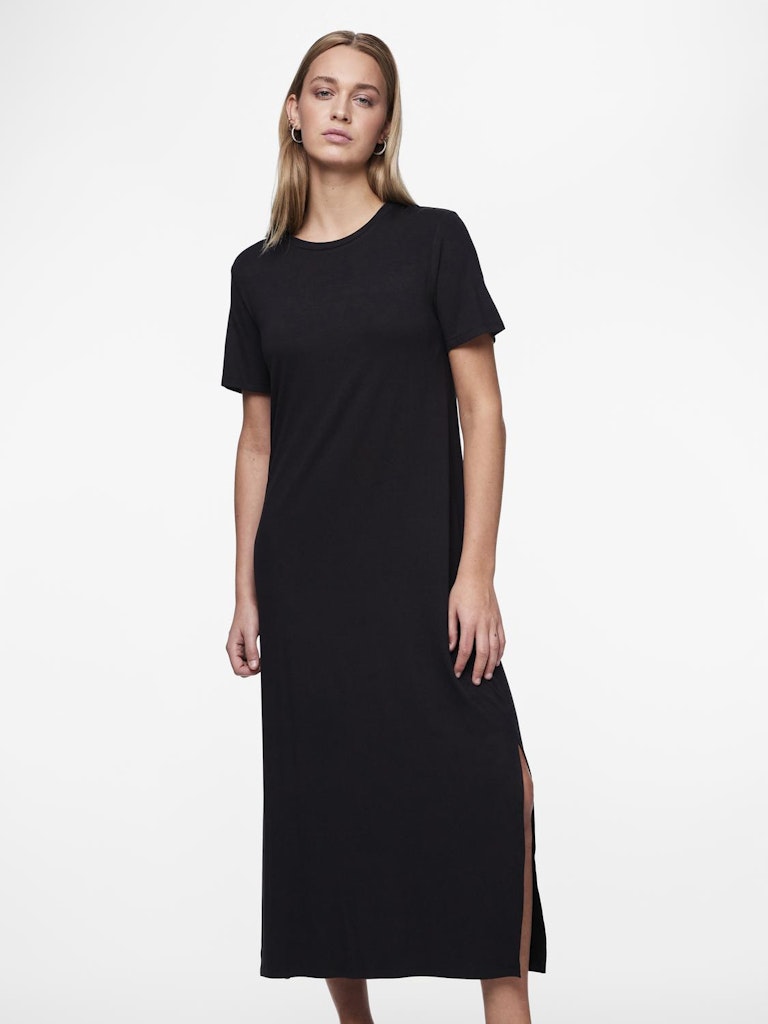 PCSOFIA SS T-SHIRT MAXI DRESS - Black