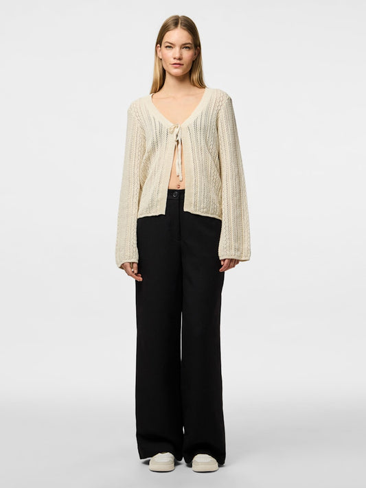 PCNUKA LS KNIT CARDIGAN - Birch