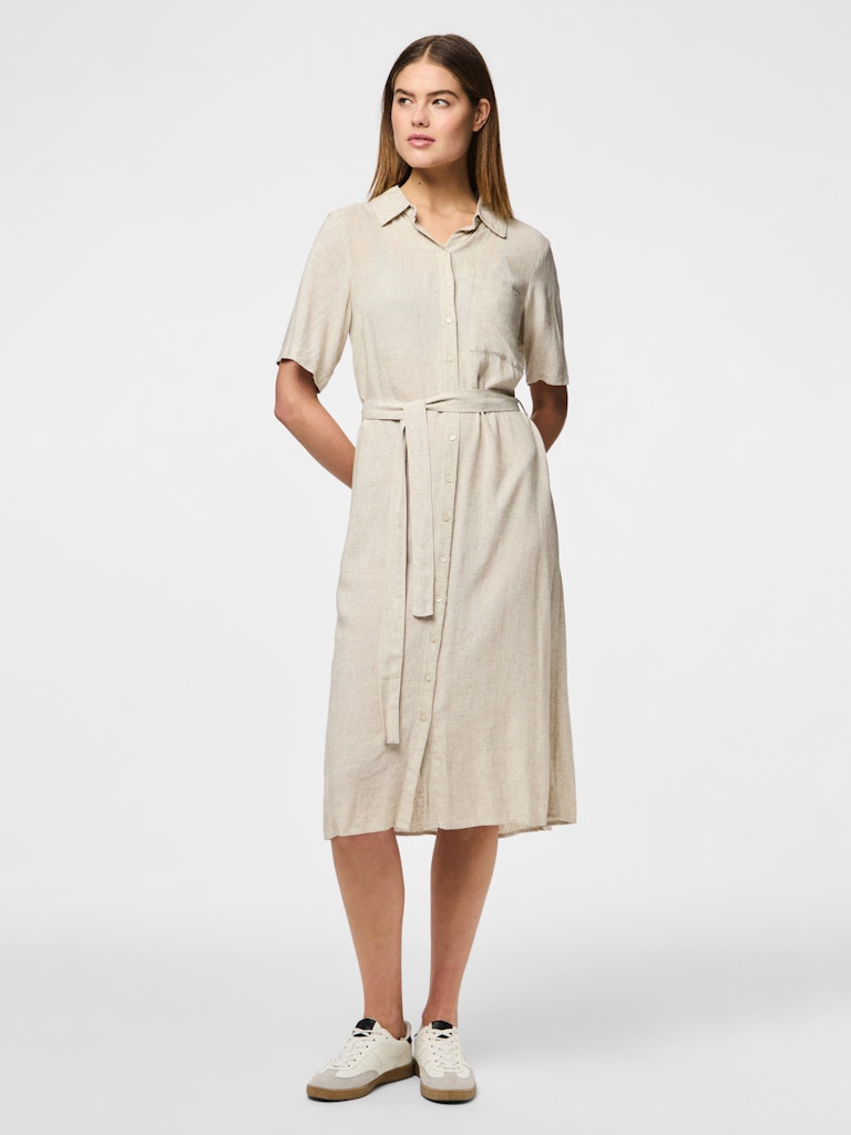 PCPIA 2/4 MIDI SHIRT DRESS - Birch