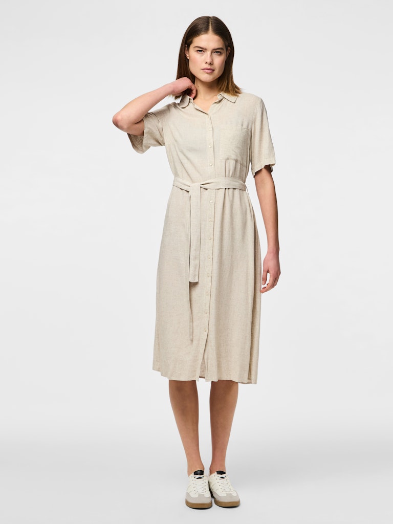 PCPIA 2/4 MIDI SHIRT DRESS - Birch
