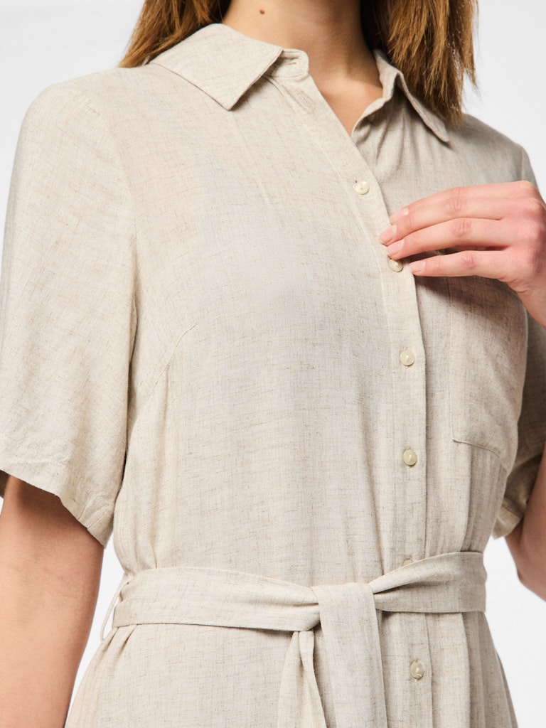PCPIA 2/4 MIDI SHIRT DRESS - Birch