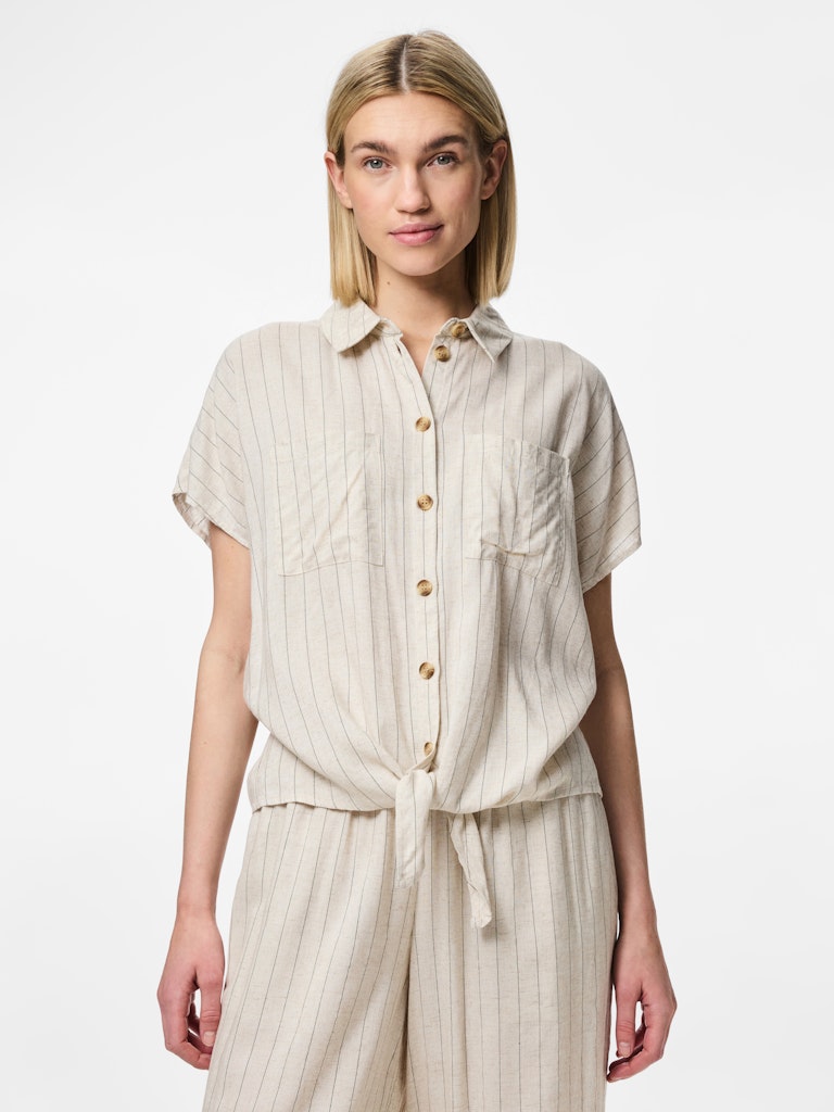PCPIA SS TIE SHIRT - Birch/Striped