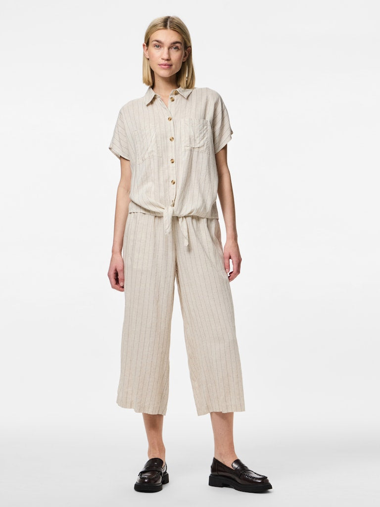 PCPIA SS TIE SHIRT - Birch/Striped