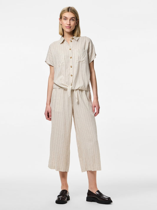 PCPIA SS TIE SHIRT - Birch/Striped