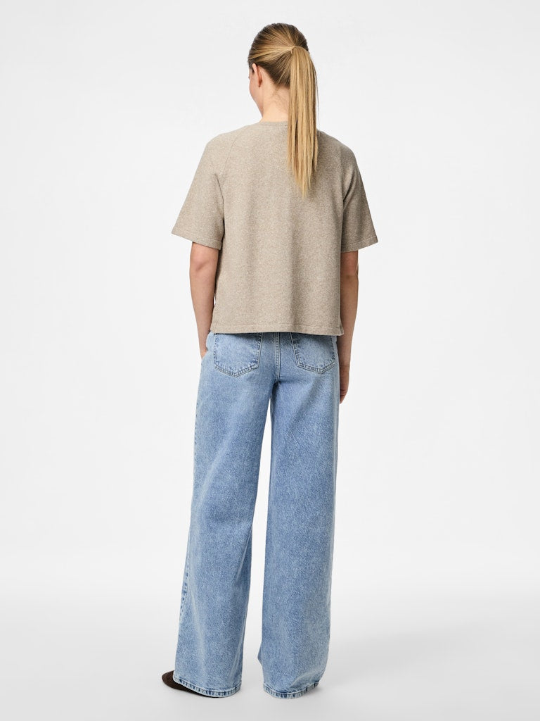 PCBREE SS O-NECK KNIT CARDIGAN - Crockery