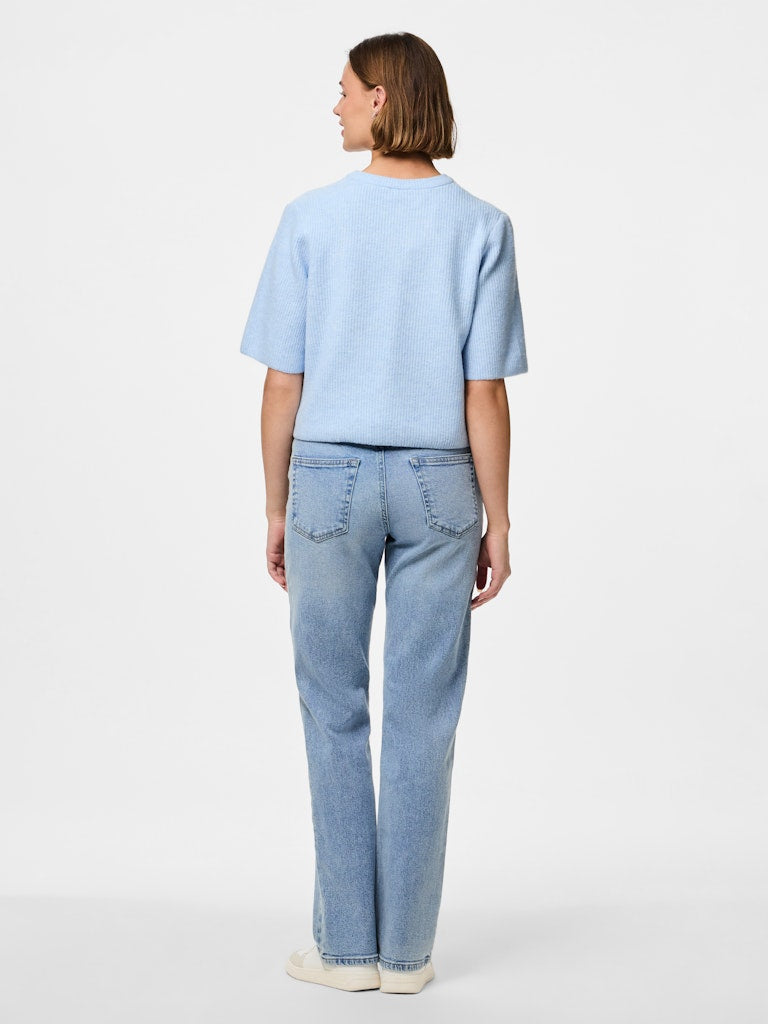PCSILLY SS O-NECK KNIT CARDIGAN - Cashmere Blue