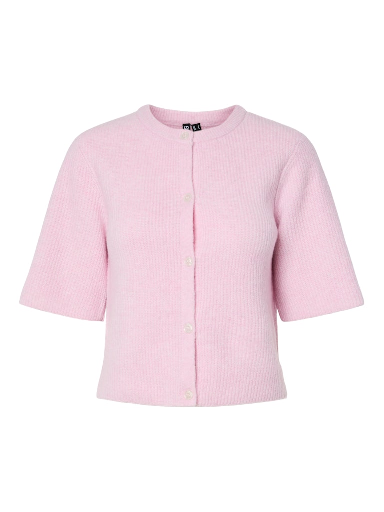PCSILLY SS O-NECK KNIT CARDIGAN - Roseate Spoonbill