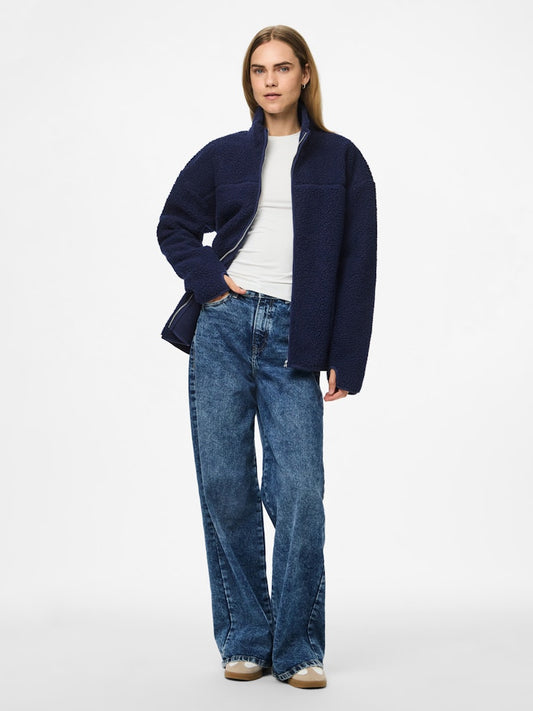 PCSADIA LS TEDDY JACKET - Maritime Blue