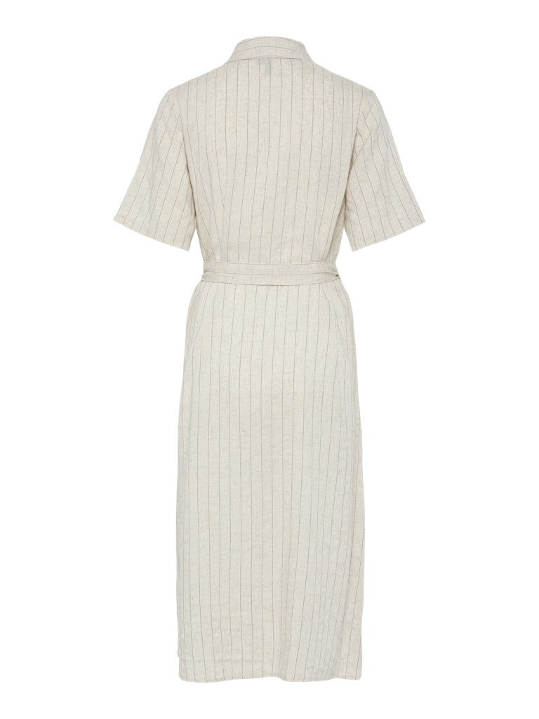 PCPIA 2/4 MIDI SHIRT DRESS - Birch/Black Stripes