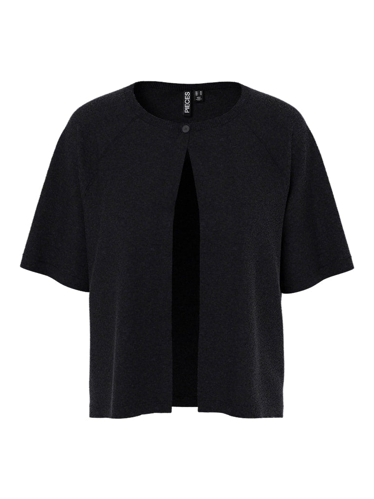 PCBREE SS O-NECK KNIT CARDIGAN - Black