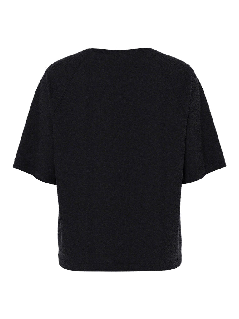 PCBREE SS O-NECK KNIT CARDIGAN - Black