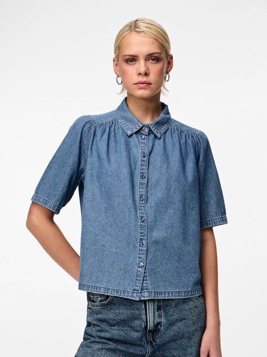 PCMAG SS DENIM SHIRT - Medium Blue Denim