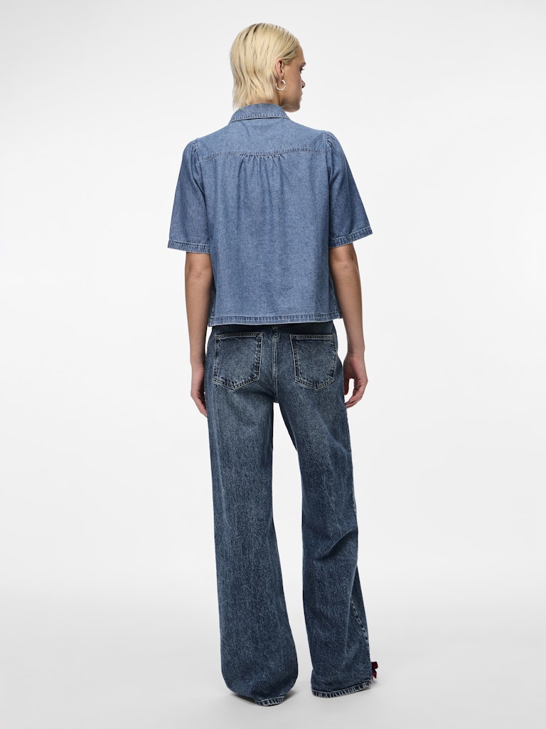 PCMAG SS DENIM SHIRT - Medium Blue Denim