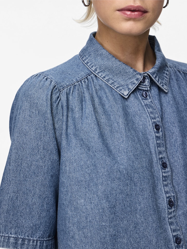 PCMAG SS DENIM SHIRT - Medium Blue Denim