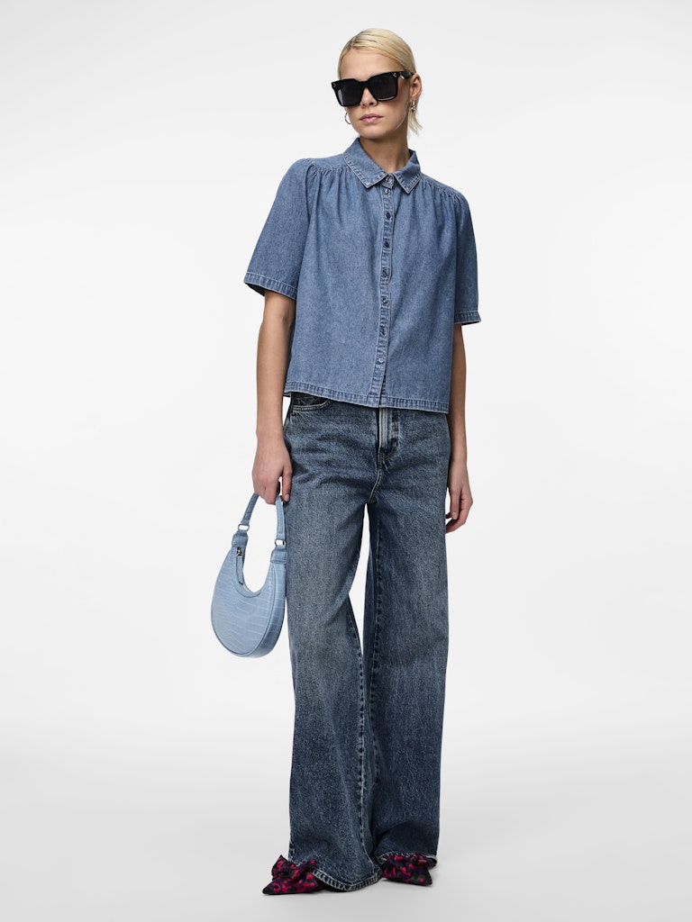 PCMAG SS DENIM SHIRT - Medium Blue Denim