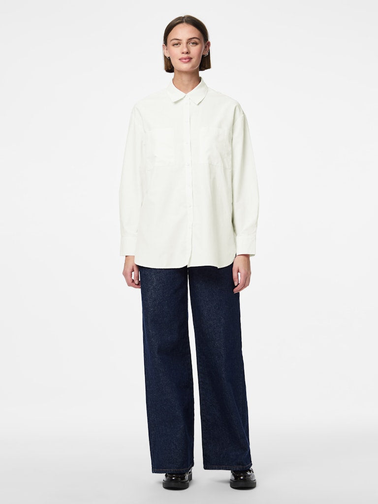 PCMELIA LS LOOSE SHIRT - Bright White