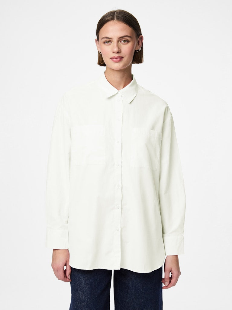PCMELIA LS LOOSE SHIRT - Bright White