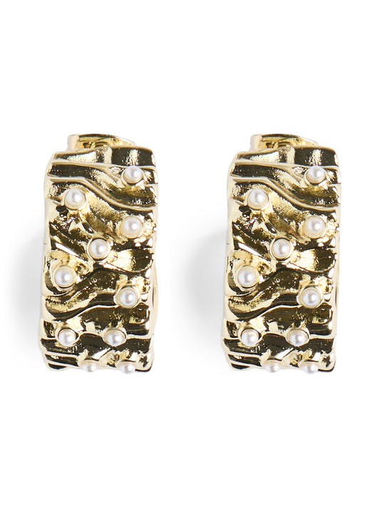 FPLENA EARRINGS PLATED - Guld