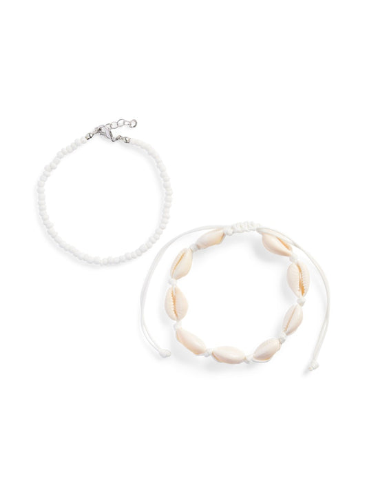 PCLOUI 2-PACK ANKLET - Cloud Dancer