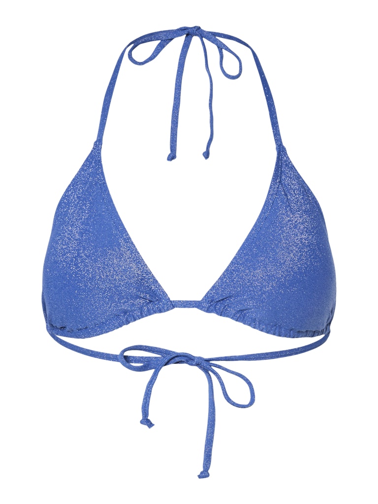 PCLAOMI LUREX BIKINI TRIANGLE TOP - Victoria Blue