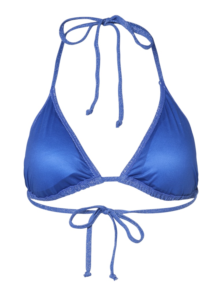 PCLAOMI LUREX BIKINI TRIANGLE TOP - Victoria Blue