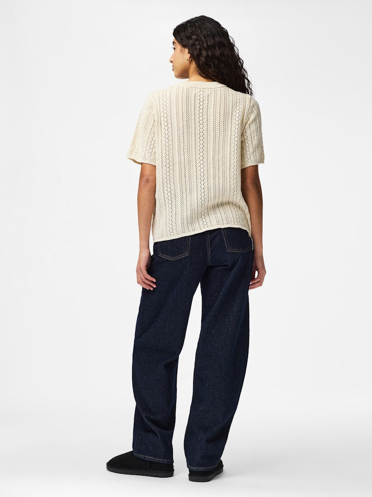 PCNUKA SS O-NECK KNIT - Birch