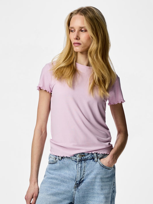 PCNICCA SS O-NECK TOP - Winsome Orchid