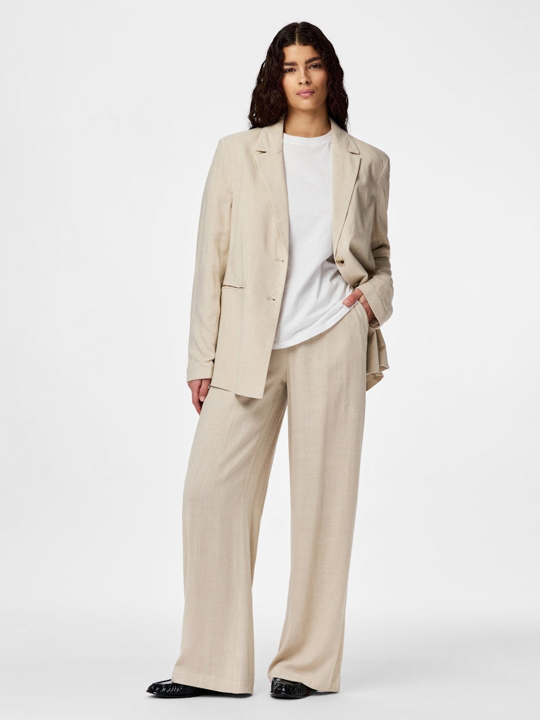 PCVINSTY HW WIDE PANTS - Silver Lining